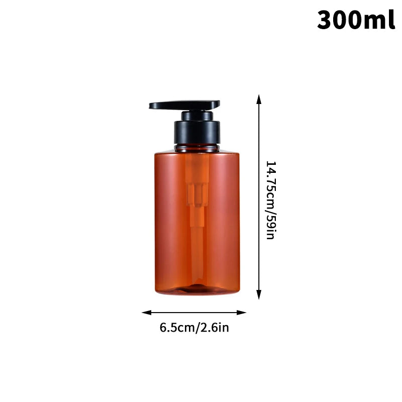 300/500ml Shampoo Hand Soap Dispenser Empty Pump Bottles Dispenser Lotion Dispenser Liquid Travel Containers Bath Accessory Peaceful Pleasures Health and Wellness 300ml Brown