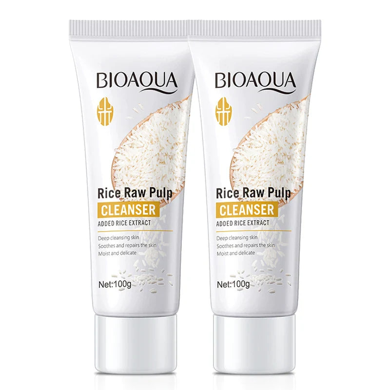BIOAQUA Rice Raw Pulp Facial Cleanser – Foam Face Wash 100g