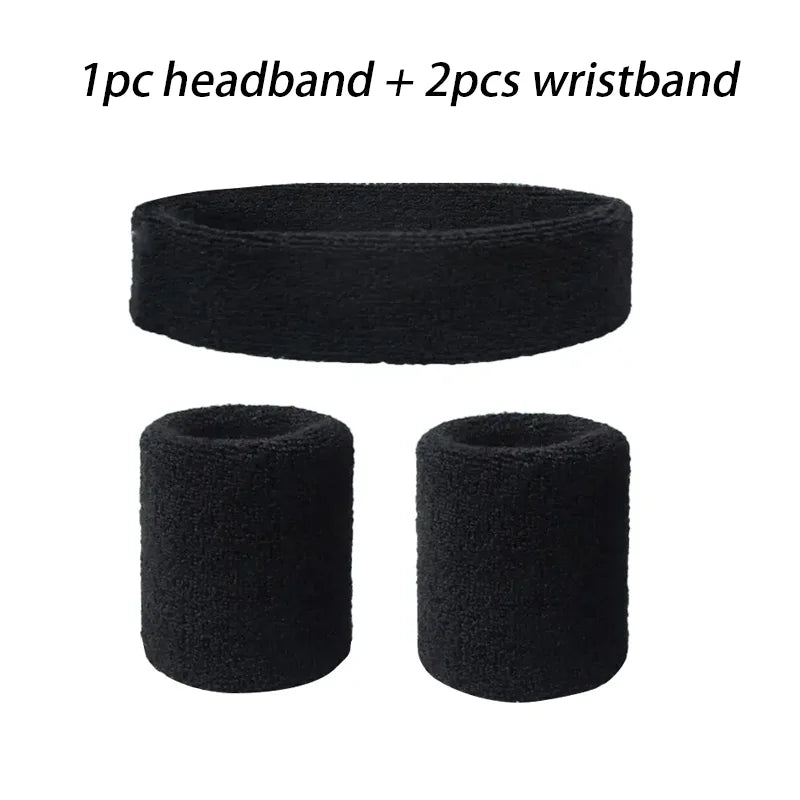 A Set Of Wristband Headband Headband Set For Sports,Sweat Absorbing,Basketball,Headband And Wrist Protection Peaceful Pleasures Health and Wellness