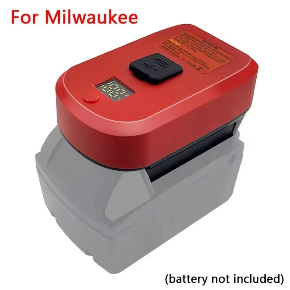 65W Battery Adapter USB-C & QC3.0 Charger for 18V/20V Tools