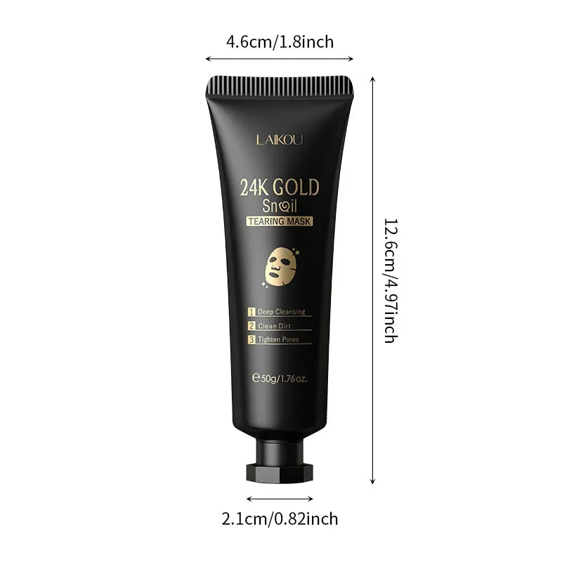 LAIKOU 24K Gold Snail Peel-Off Mask – Pore Cleaner & Blackhead Remover 50g Peaceful Pleasures Health and Wellness 50g