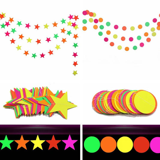 Round Pentagram Shape Fluorescent Party Drawing Banner Glow PVC Peaceful Pleasures Health and Wellness