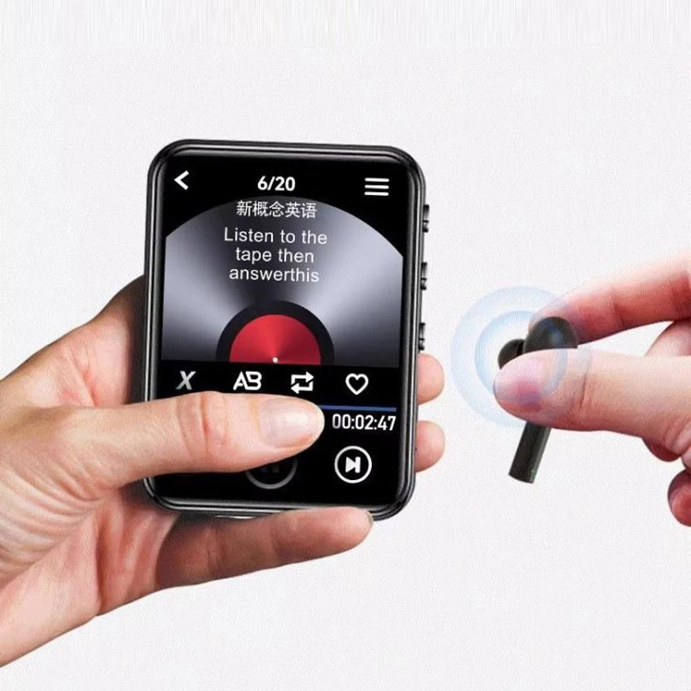 MP3 MP4 Player Voice Recorder Full Touch Screen Bluetooth-Compatible Audio Player with Speaker Support FM Radio Recording E-Book Peaceful Pleasures Health and Wellness