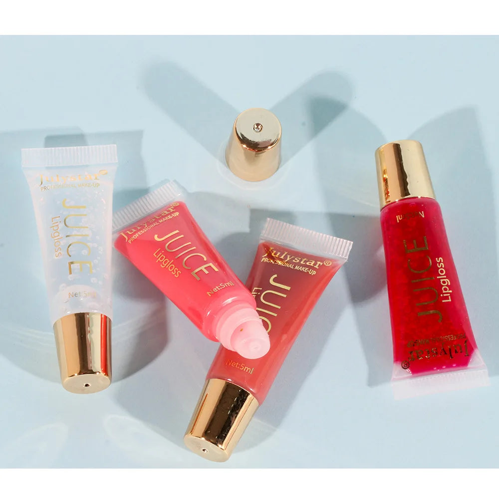 Julystar 6color Long lasting Moisturizing Mirror Lip Oil, Fruit Flavor, Pudding Lip Moisturizing, Water Radiant Lip Honey Peaceful Pleasures Health and Wellness