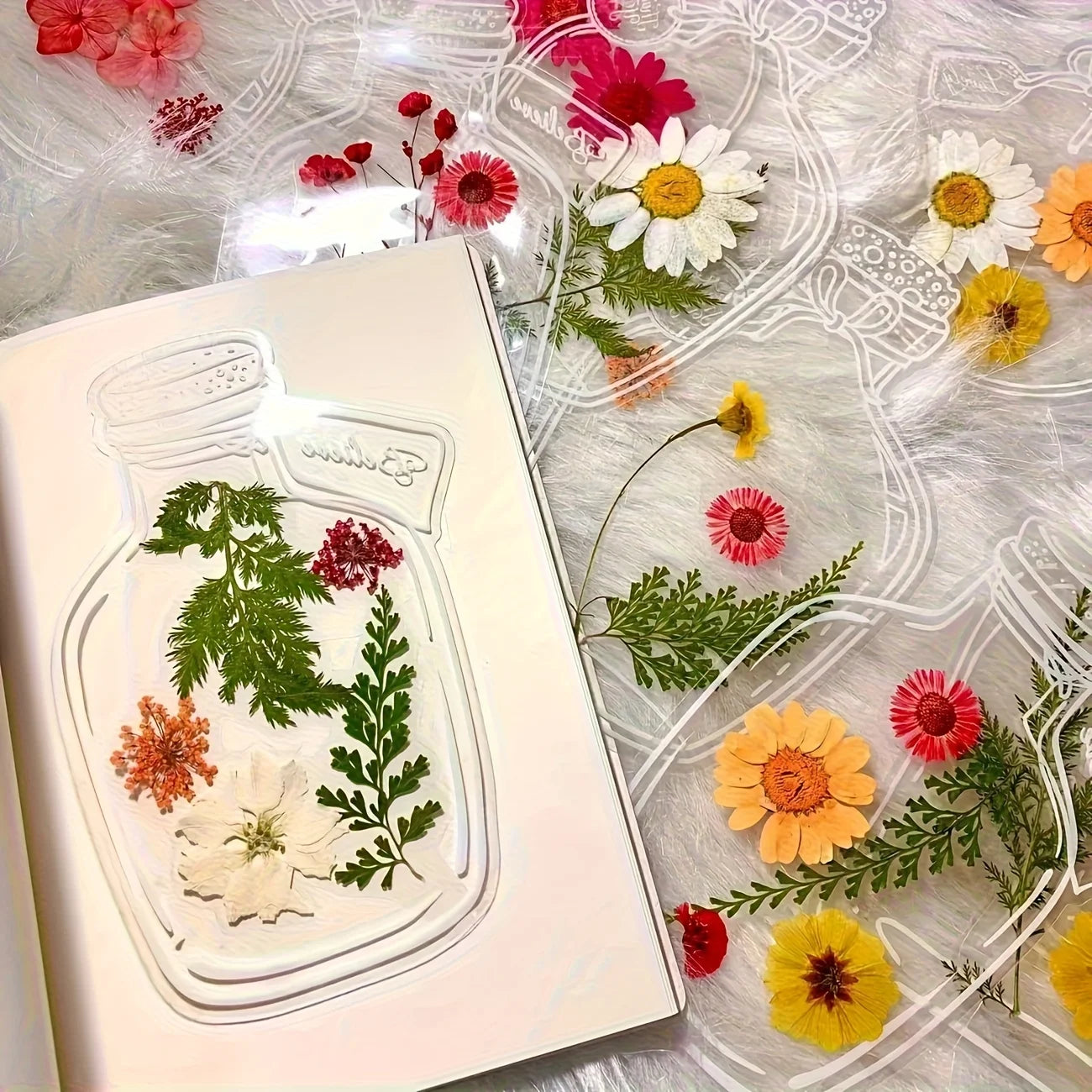 DIY Transparent Pressed Flower Bookmarks Kit – 20/40 Pcs DIY Craft Kit Peaceful Pleasures Health and Wellness