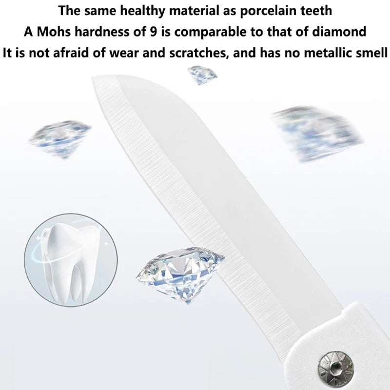 New Folding Fruit Peeler White Ceramic Knife Mini Portable Apple Peeler Multi Functional Fruit Peel and Melon and Fruit Peeler Peaceful Pleasures Health and Wellness