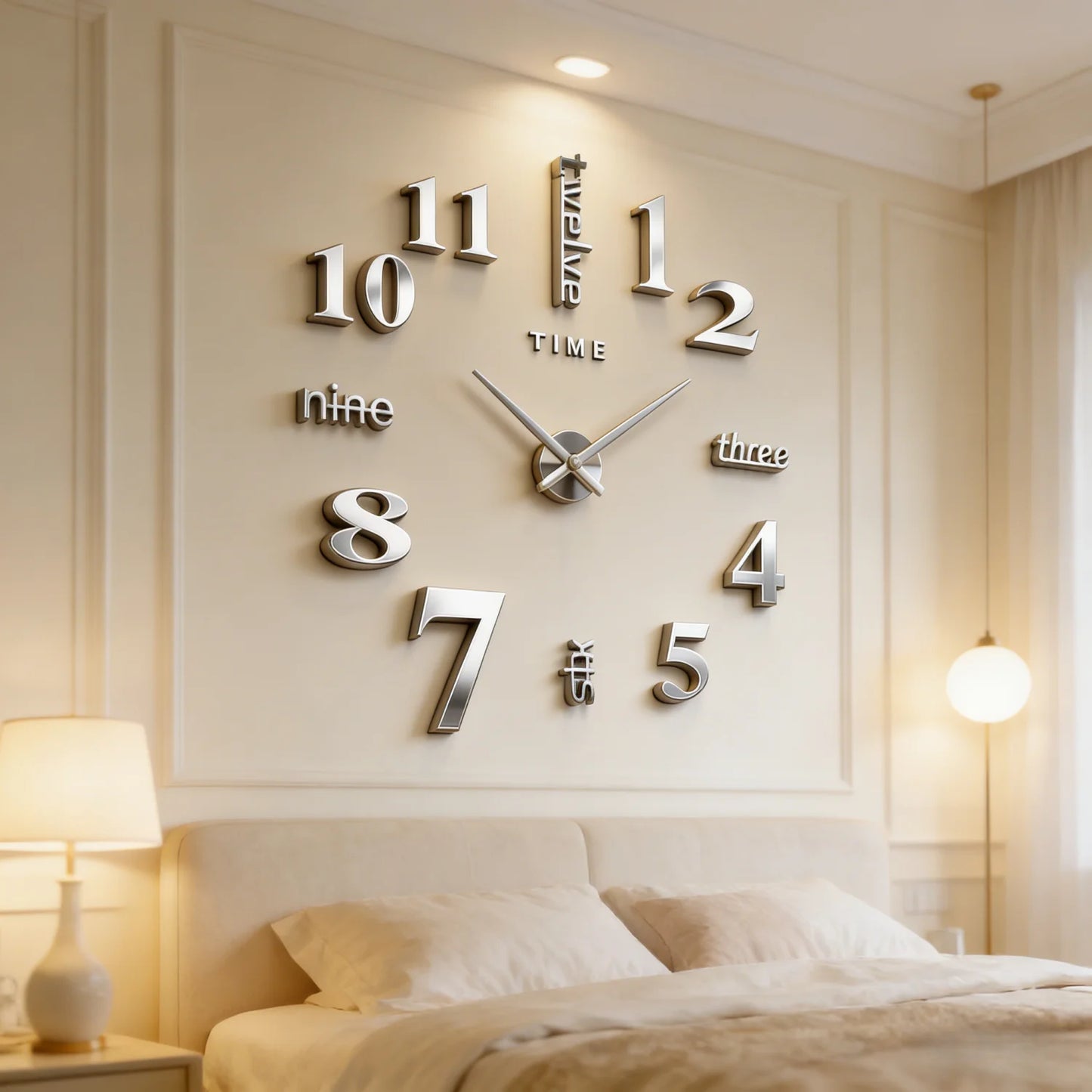 NEW Modern Design Large Wall Clock 3D DIY Quartz Clocks Fashion Watches Acrylic Mirror Stickers Living Room Home Decor Horloge Peaceful Pleasures Health and Wellness