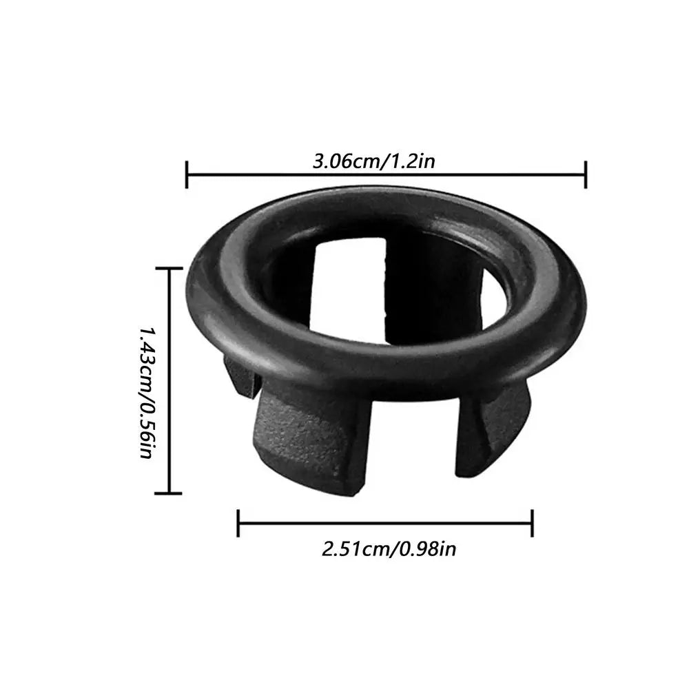 Round Sink Overflow Drain Cover – Chrome Plastic Ring Replacement