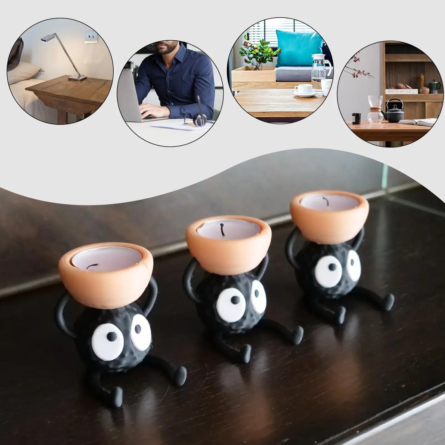 3D Printed Briquette Tea Light Candle Holder | Cute Decor Tea Light Candle Holder Peaceful Pleasures Health and Wellness