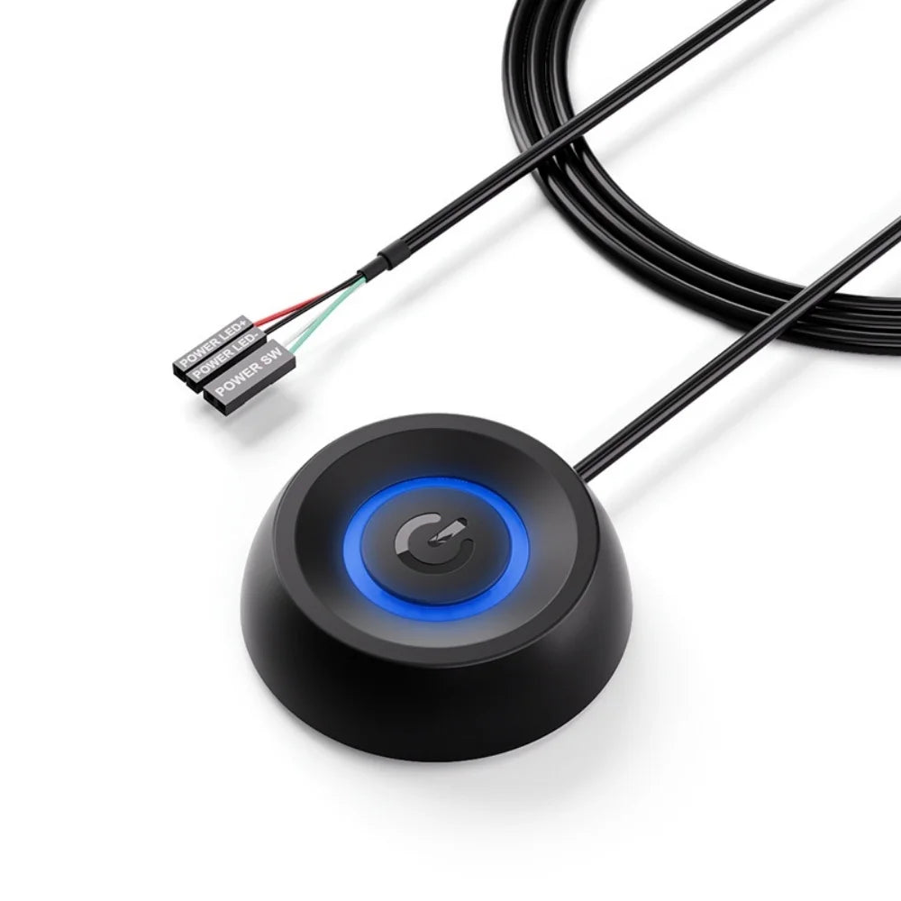 PC External Power Button Blue LED Switch – 2m Cable
