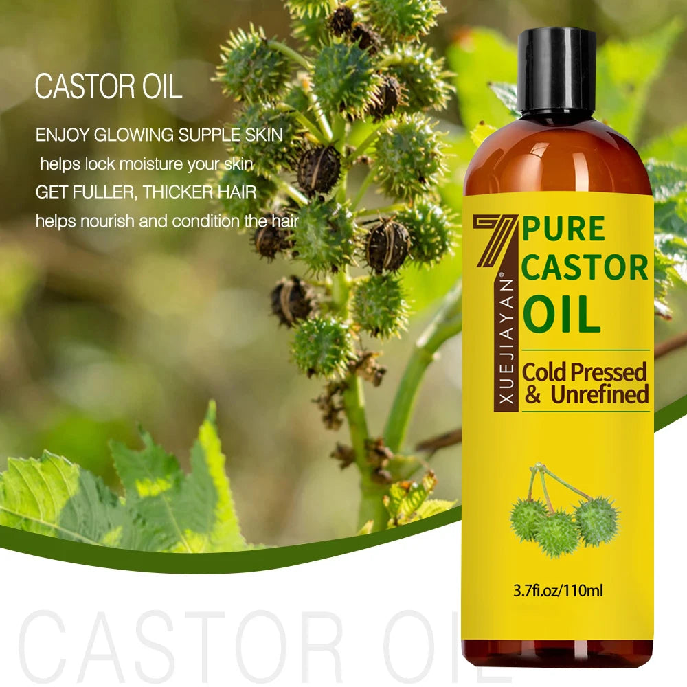 100% Pure And Castor Oil For Eyelashes Hair Growth, And Eyebrows - Carrier Oil For Essential Oils, Aromatherapy And Massage Peaceful Pleasures Health and Wellness