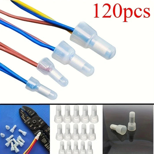 120Pcs Closed End Crimp Cap 22-16 16-14 12-10 AWG Gauge Wire Connector Terminal Peaceful Pleasures Health and Wellness 120pcs
