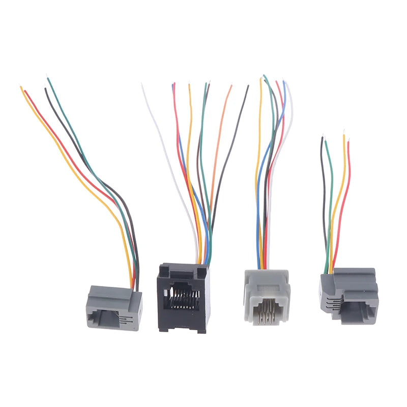 RJ11 RJ12 RJ45 Female Socket Wall Plate 15cm Cable – 5 Pack