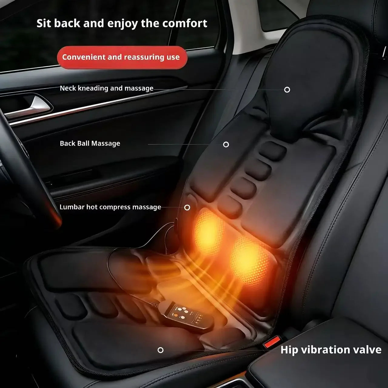 Vibration Massage Seat Cushion for Car Home Use Neck Waist Back Full Body Massage Pad Fatigue Relief Auto Seat Massage Mat Peaceful Pleasures Health and Wellness