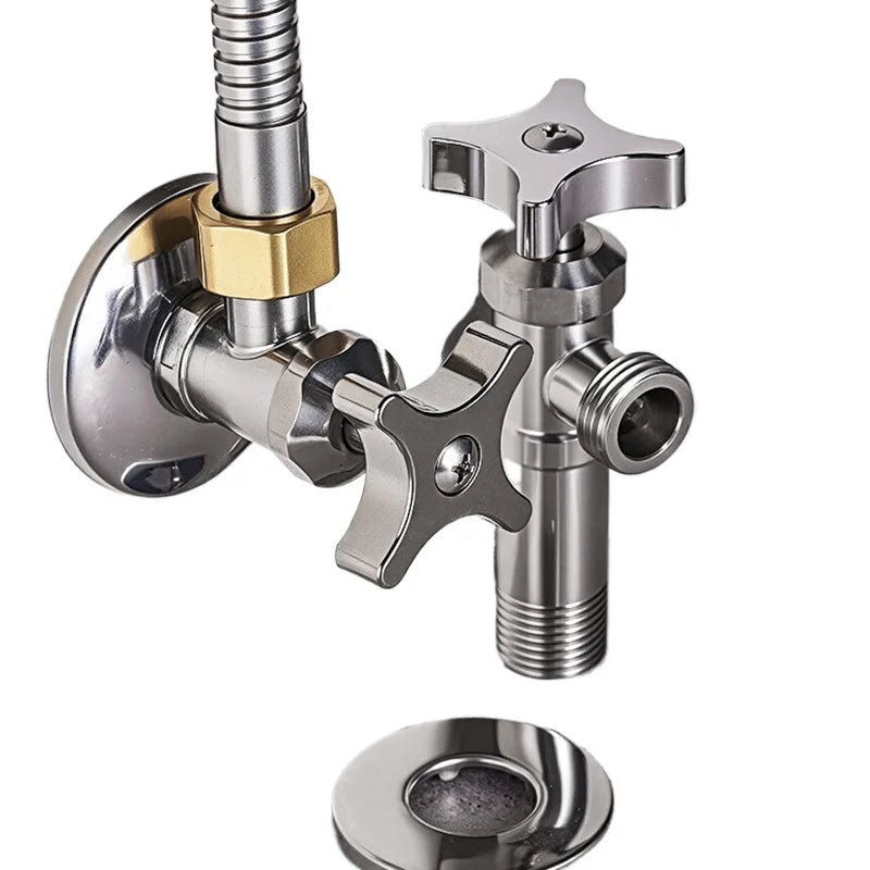 304 Stainless Steel 1/2" Triangle Angle Valve – Hot & Cold Water