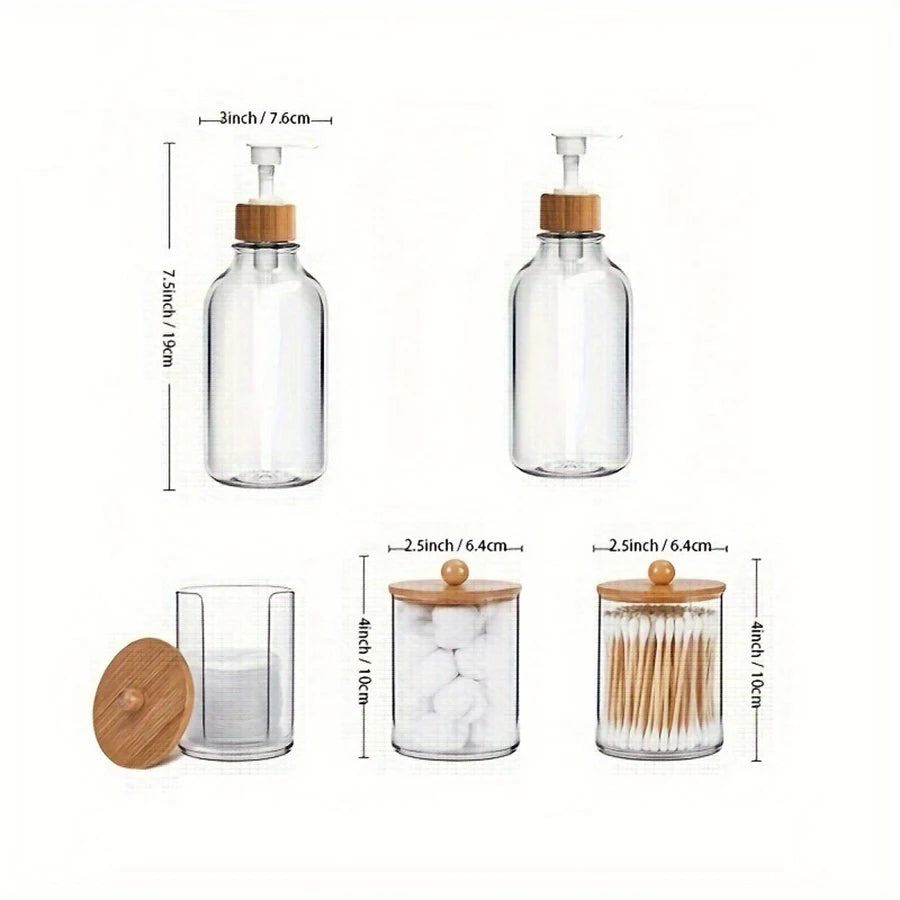 4/5-Piece Bathroom Accessories Set – Complete Bathroom Organizer with Soap Dispenser & Toothbrush Holder