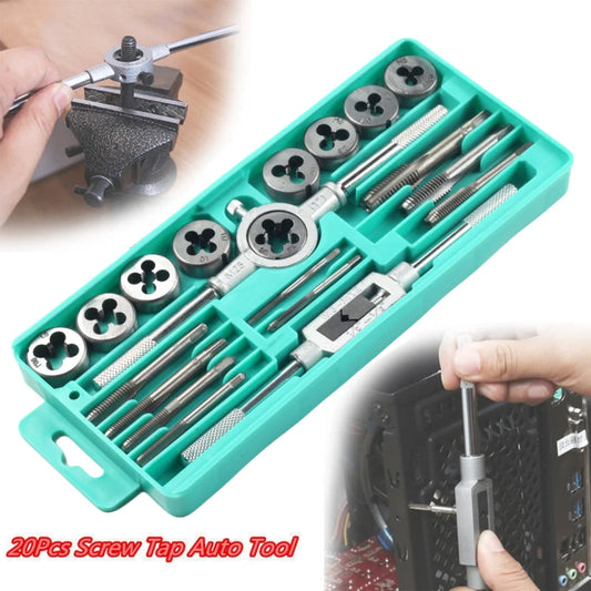 Metric Tap & Die Set M3-M12 | 8/12/20 Pc Chrome-Vanadium Kit Peaceful Pleasures Health and Wellness