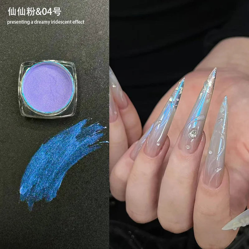 Icy Aurora Holographic Nail Glitter Powder | Polarizing Shine 1g
