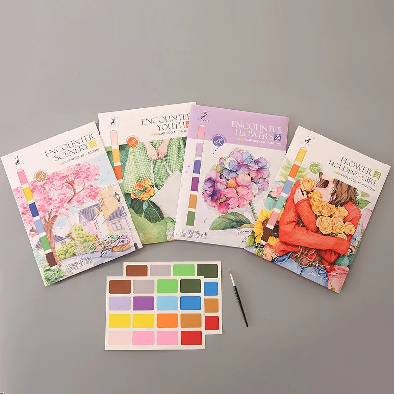 Watercolor Coloring Book Decompression Drawing Doodle Cartoon