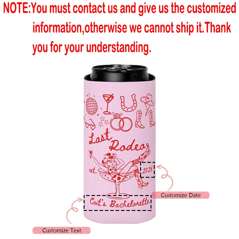 5-Pack "Let's Go Girls" Cowgirl Bachelorette Can Coolers Bachelorette Can Coolers Peaceful Pleasures Health and Wellness custom C 5pcs 8.5x16cm