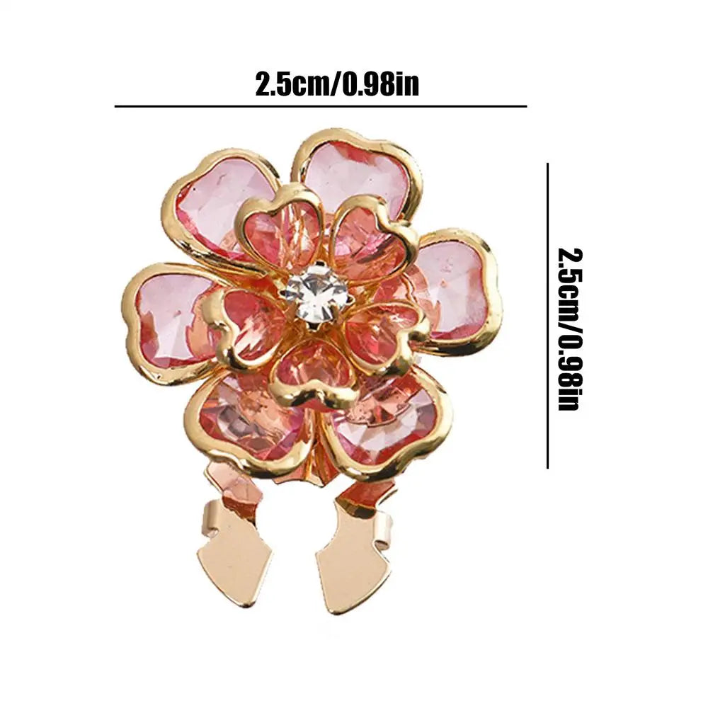 Flower Button Covers – Clip-On Rhinestone Decorative Shirt Buttons