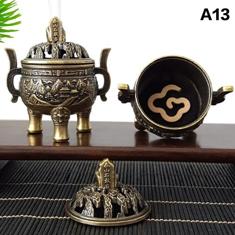 Alloy Incense Burner Bowl with Handle | Yoga & Meditation Decor