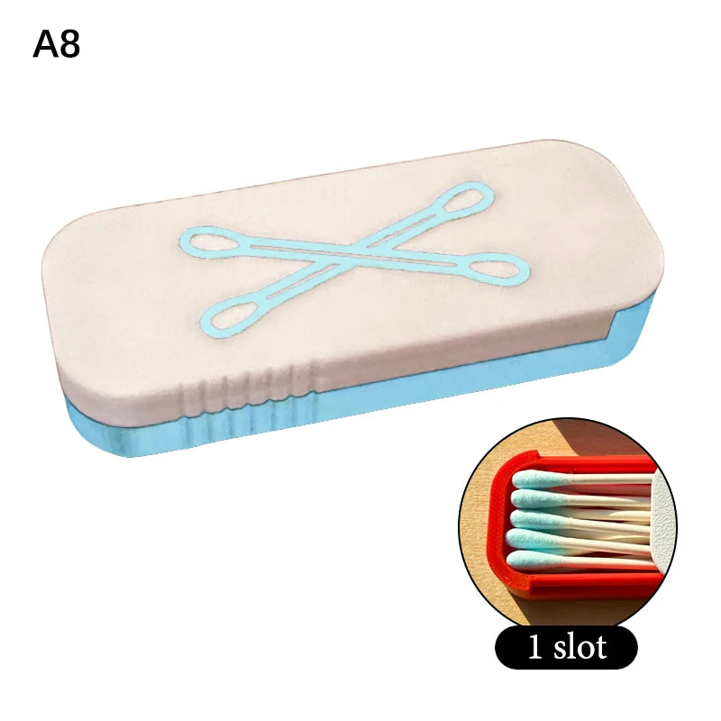 Mini Sliding Cotton Swab Storage Box – Dustproof Travel Case Swab Storage Case Peaceful Pleasures Health and Wellness A8