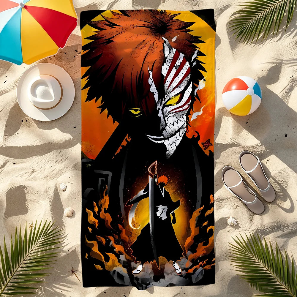 Bleach Ichigo Anime Beach Towel – Quick Dry Soft Multi-Size Anime Beach Towel Peaceful Pleasures Health and Wellness