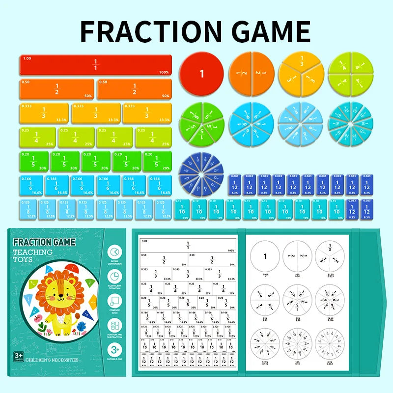Magnetic Fraction Puzzles Math Mastery Montessori Enlightenment Fun