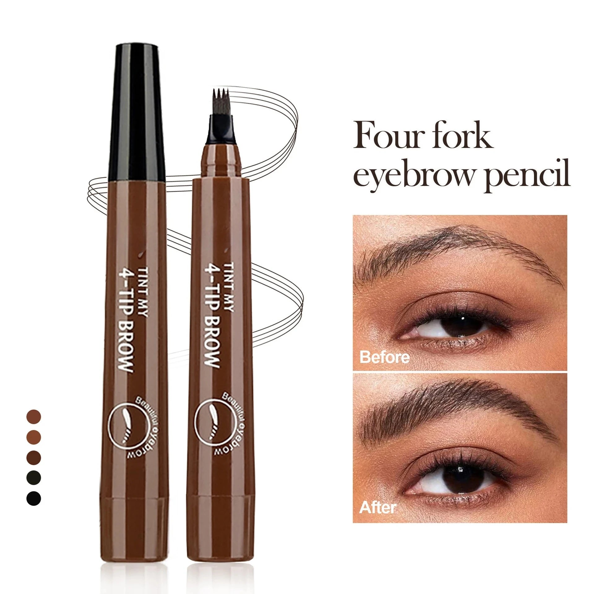 Four-pronged eyebrow pencil, four-end, long-lasting, non-smudged, water-resistant, anti-smudged eyebrow pencil Peaceful Pleasures Health and Wellness