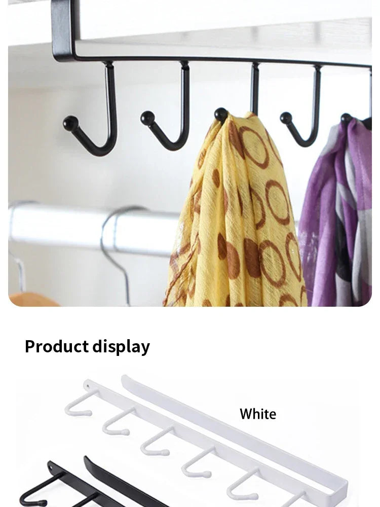 1pc Kitchen Shelf Storage Clothes Hanging Organizer Cup Holder Glass Mug Holder 6 Hooks Storage Rack 2030 Peaceful Pleasures Health and Wellness