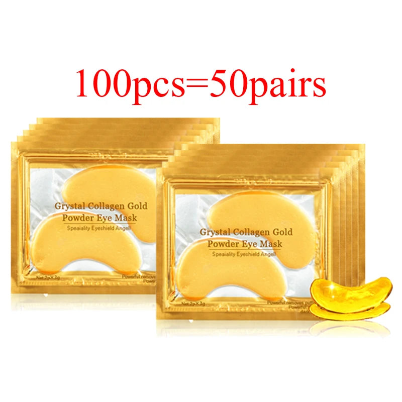 BIOAOUA Gold Collagen Eye Masks 50 Pairs – Anti-Aging Patches