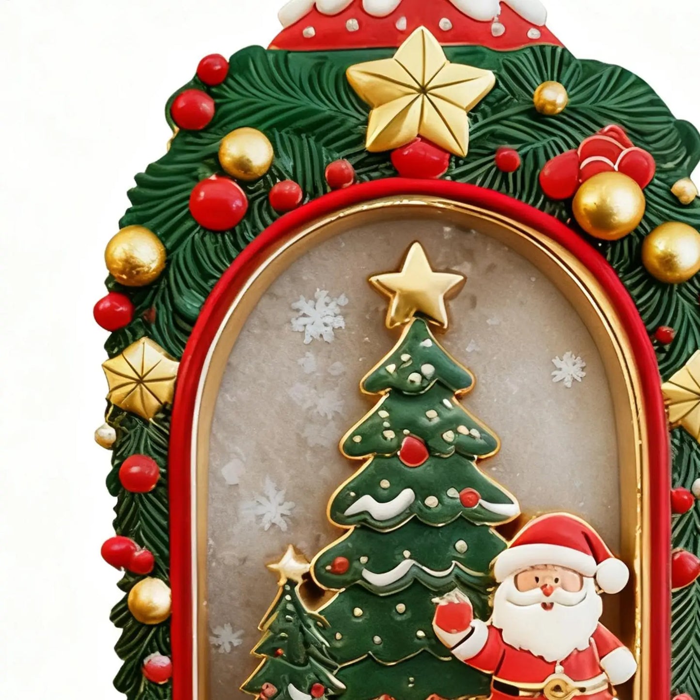 Christmas Quicksand Fridge Magnets – Festive Metal Decal Ornament Fridge Magnet Ornament Peaceful Pleasures Health and Wellness