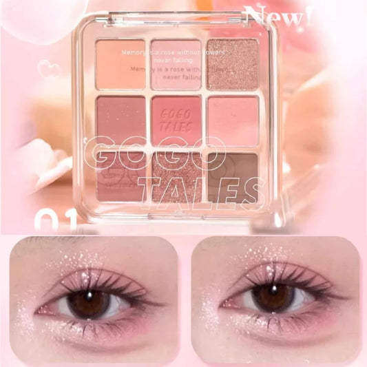 Gogotales 9-Color Glitter Eye Shadow Palette – Matte & Shimmer Eye Shadow Palette Peaceful Pleasures Health and Wellness