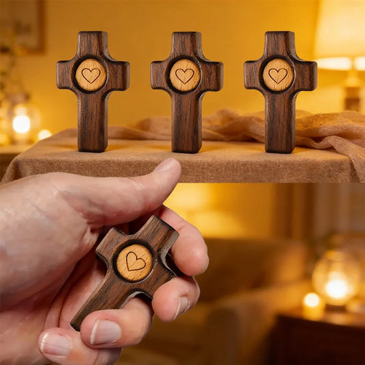 Wooden Handheld Prayer Cross | Fidget & Stress Relief Gift