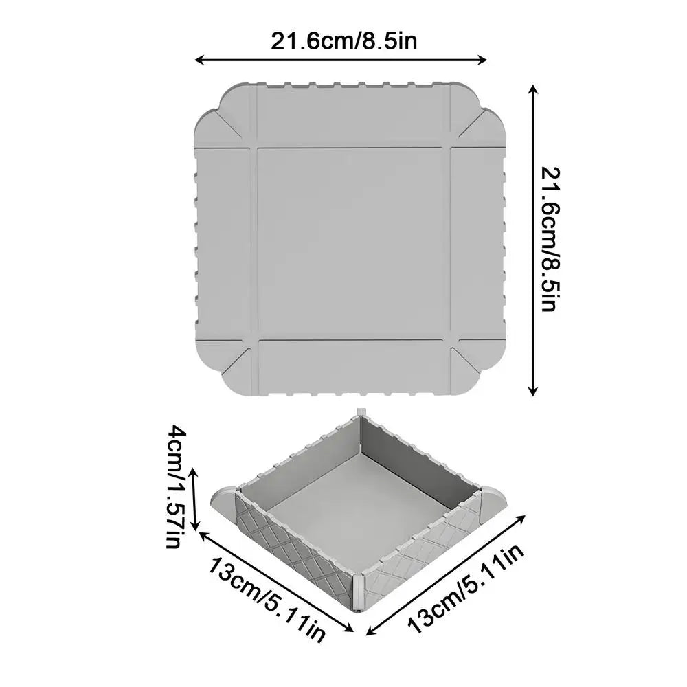 Silicone Folding Bowl Silicone Magnetic Portable Heat Resistant Picnic Placemat For Fridge Car Travel Camping Picnic Kitchen Peaceful Pleasures Health and Wellness Gray China Mainland