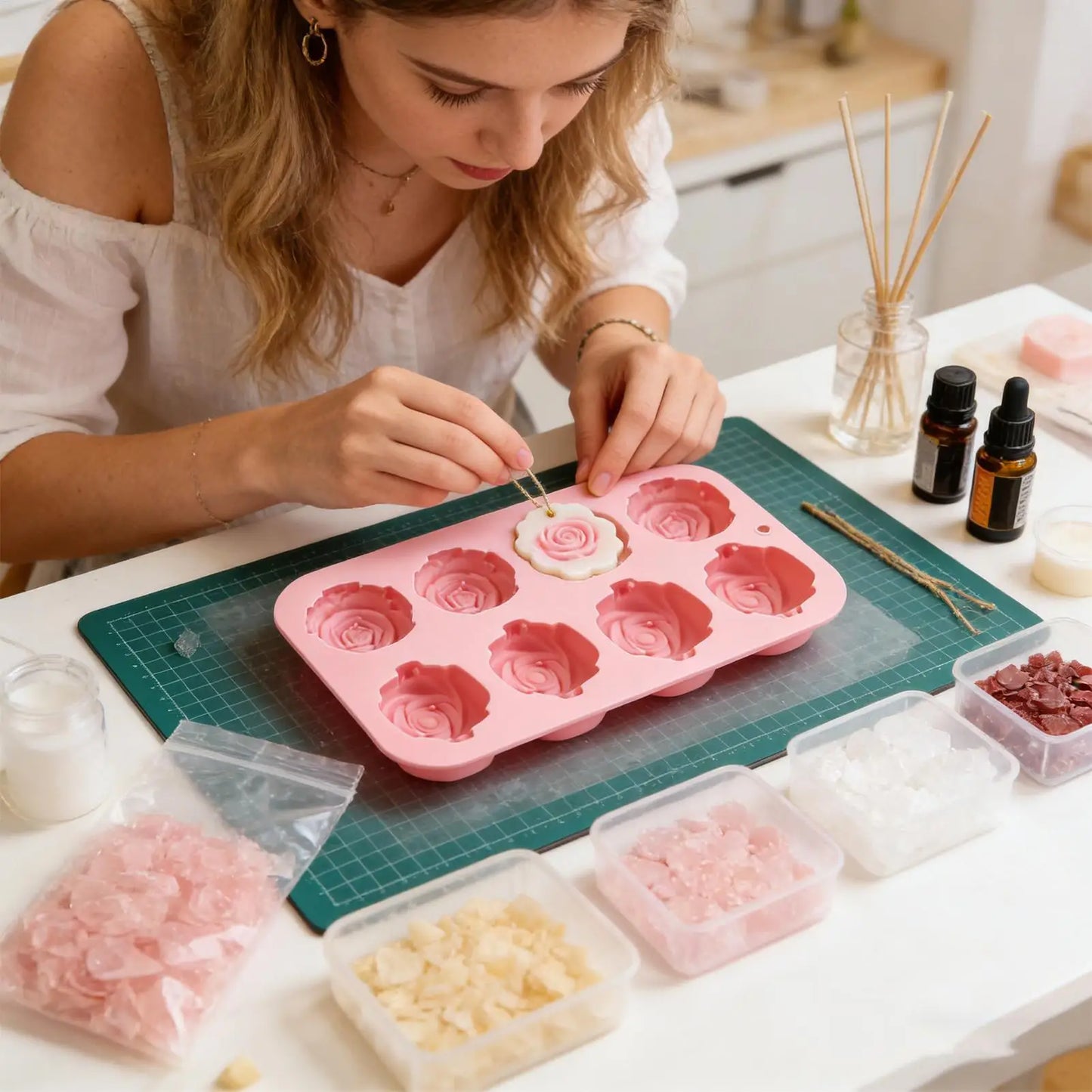 8-Cavity Silicone Rose Cake Mold – Nonstick Reusable Baking Pan