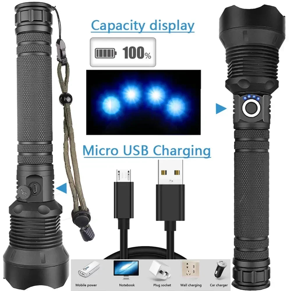 ESMARTER XHP70.2 30W USB Rechargeable Tactical Flashlight