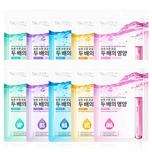 BIOAQUA Niacinamide Sheet Mask 5pcs – Hydrating & Brightening Sheet Face Mask Peaceful Pleasures Health and Wellness