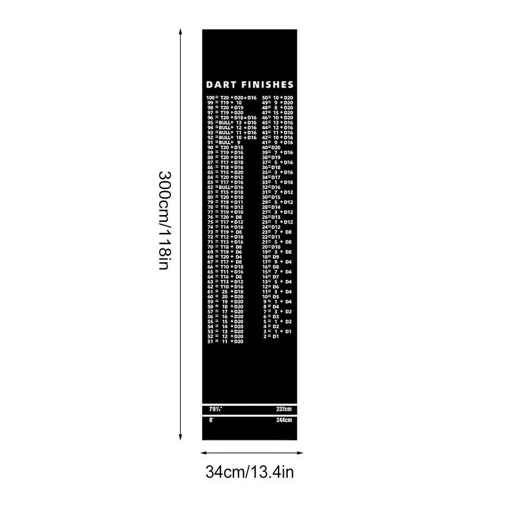 Non-Slip Dart Board Floor Mat with Throw Line | 118" Long