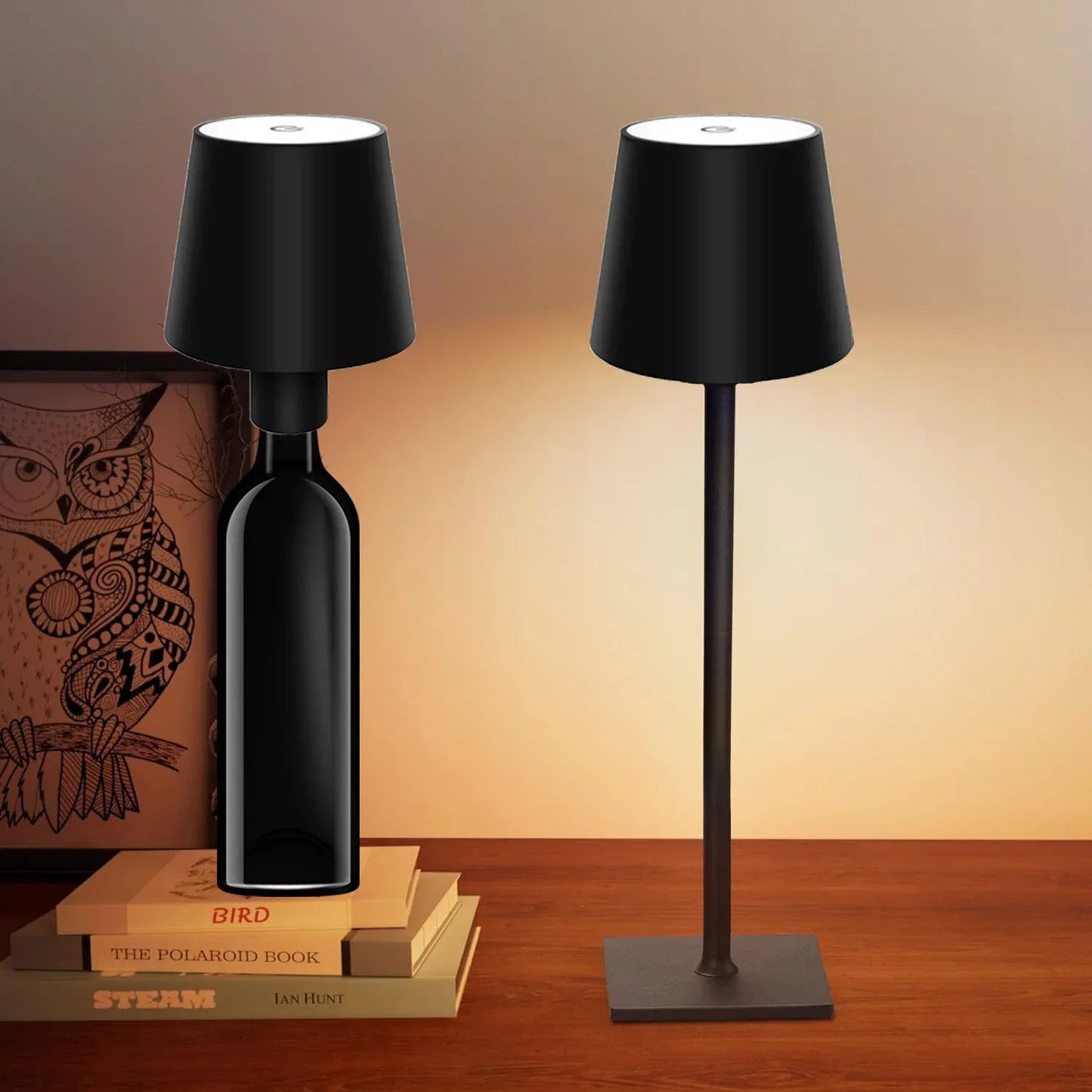 Rechargeable Table Lamp LED Touch Sensor Desktop Night Light Wireless Reading Lamp for Restaurant Hotel Bar Bedroom Decor Light Peaceful Pleasures Health and Wellness