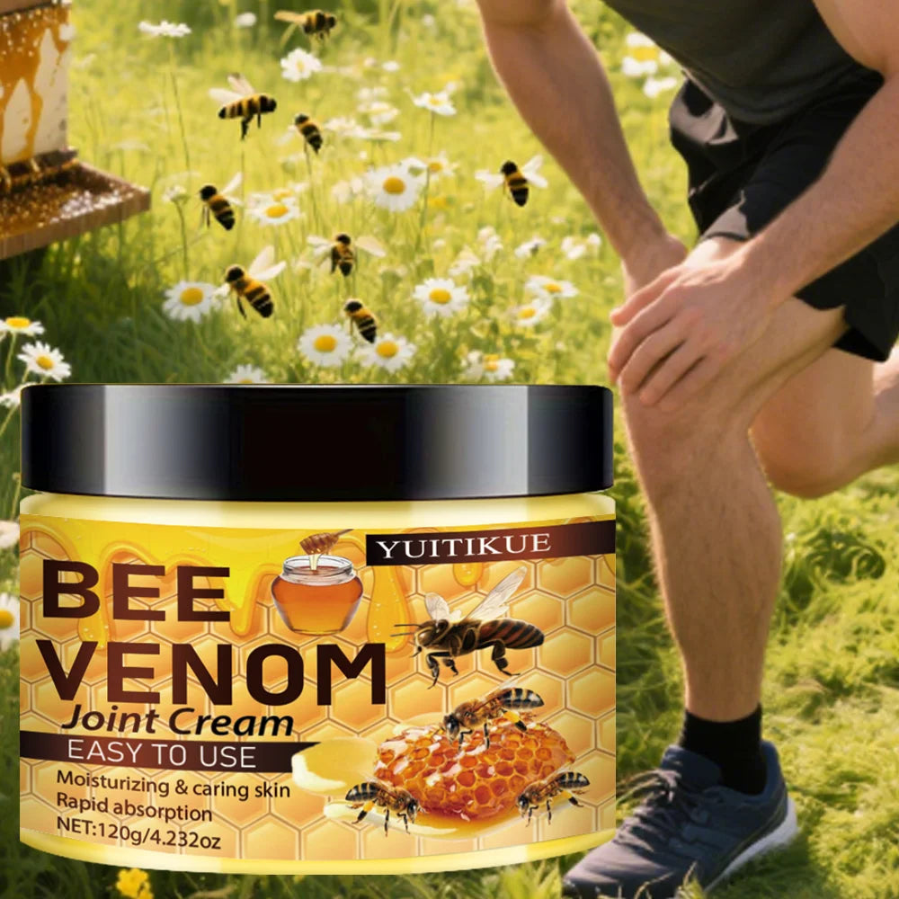Bee Venom Joint Cream 120g Fast Absorption Non-Sticky Moisturizer for Elbows Shoulders Knees & Back Skin & Joints Care Peaceful Pleasures Health and Wellness