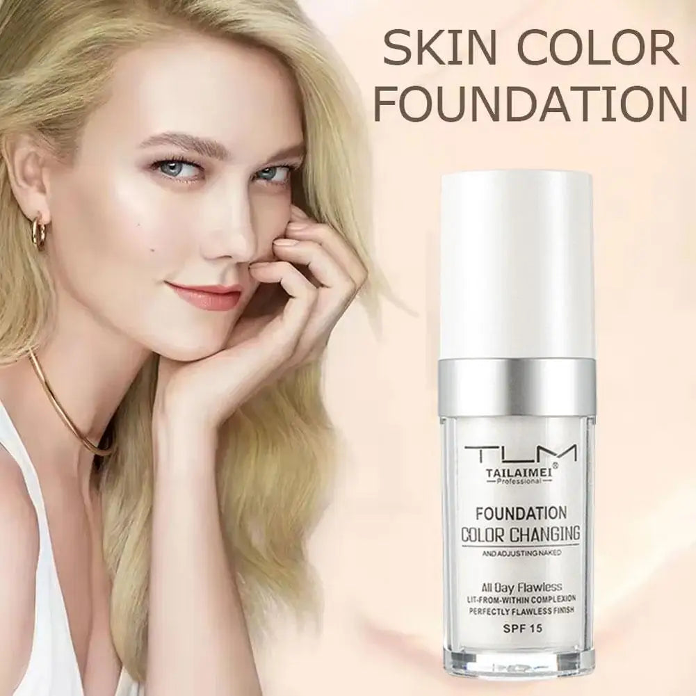 Foundation Color Changing Makeup Base Nude Face Full Cover Matte Concealer Long Lasting Make Up Liquid Foundation Cream 30ml Peaceful Pleasures Health and Wellness