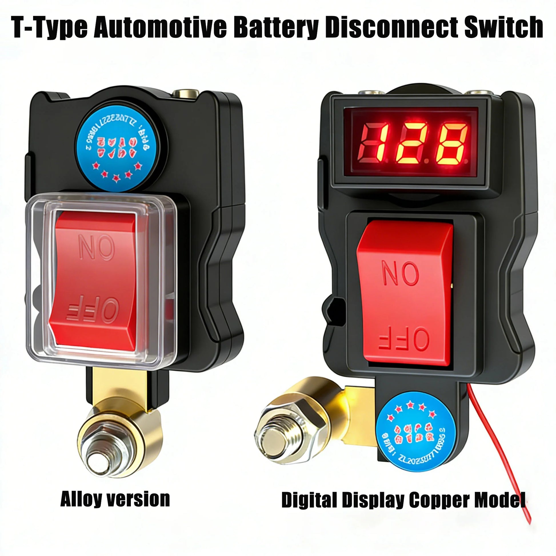 Car Battery Disconnect Switch Can Rotate Disconnect Switch ﻿Equipped With Voltage Digital Display Power-Off Switch 12-24V Peaceful Pleasures Health and Wellness
