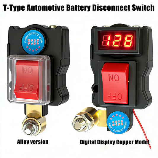 Car Battery Disconnect Switch Can Rotate Disconnect Switch ﻿Equipped With Voltage Digital Display Power-Off Switch 12-24V Peaceful Pleasures Health and Wellness