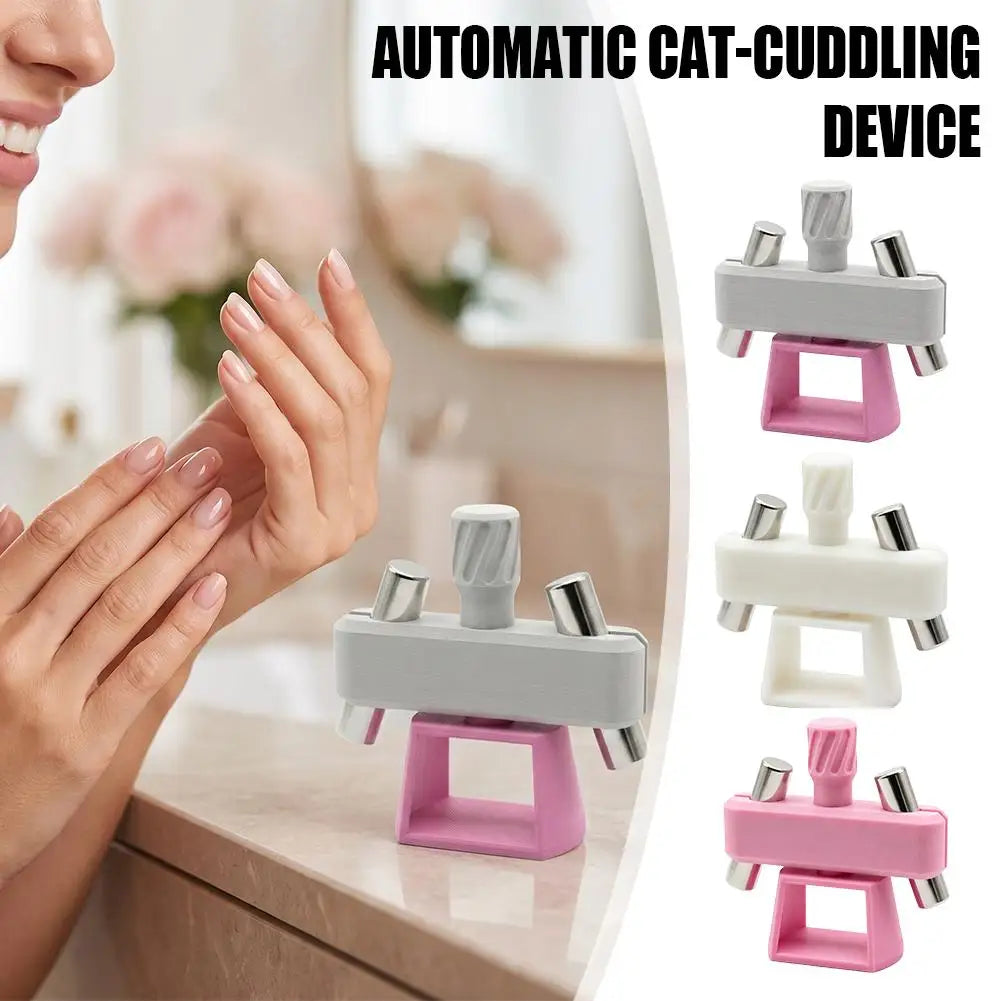 Glass Bead Cat Eye Nail Art Tool 3D Printed Auto Rotating Magnet with Base Hands-Free Professional Manicure Shaping Magnetizer Peaceful Pleasures Health and Wellness