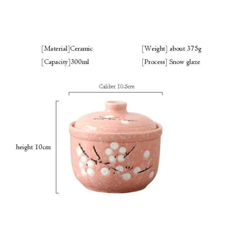 Ceramic Stewing Soup Cups Household Steamed Egg Bowls Hotel Steamed Bird's Nest Stew Underglaze Colored Mini Dessert Stew Cups Peaceful Pleasures Health and Wellness