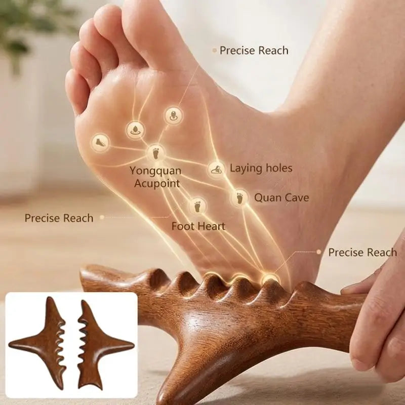 Triangular Bird Shark Shape Massage Stick Foot Gua Sha And Acupressure Tool Full-Body Meridian Trigger Point Relaxation Device Peaceful Pleasures Health and Wellness