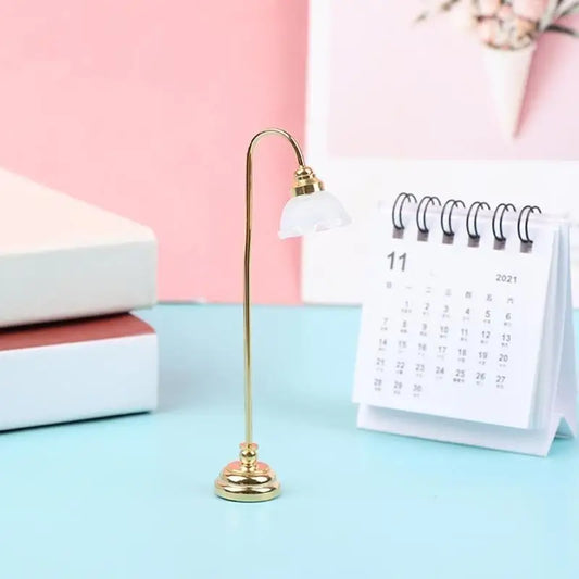 1/12 Scale Dollhouse Miniature Floor Lamp – Metal & Glass Dollhouse Miniature Peaceful Pleasures Health and Wellness CN