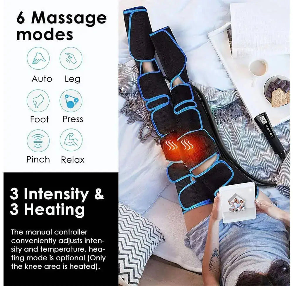 Air Compression Leg Massager | 6 Modes, Heat & Recovery Boot